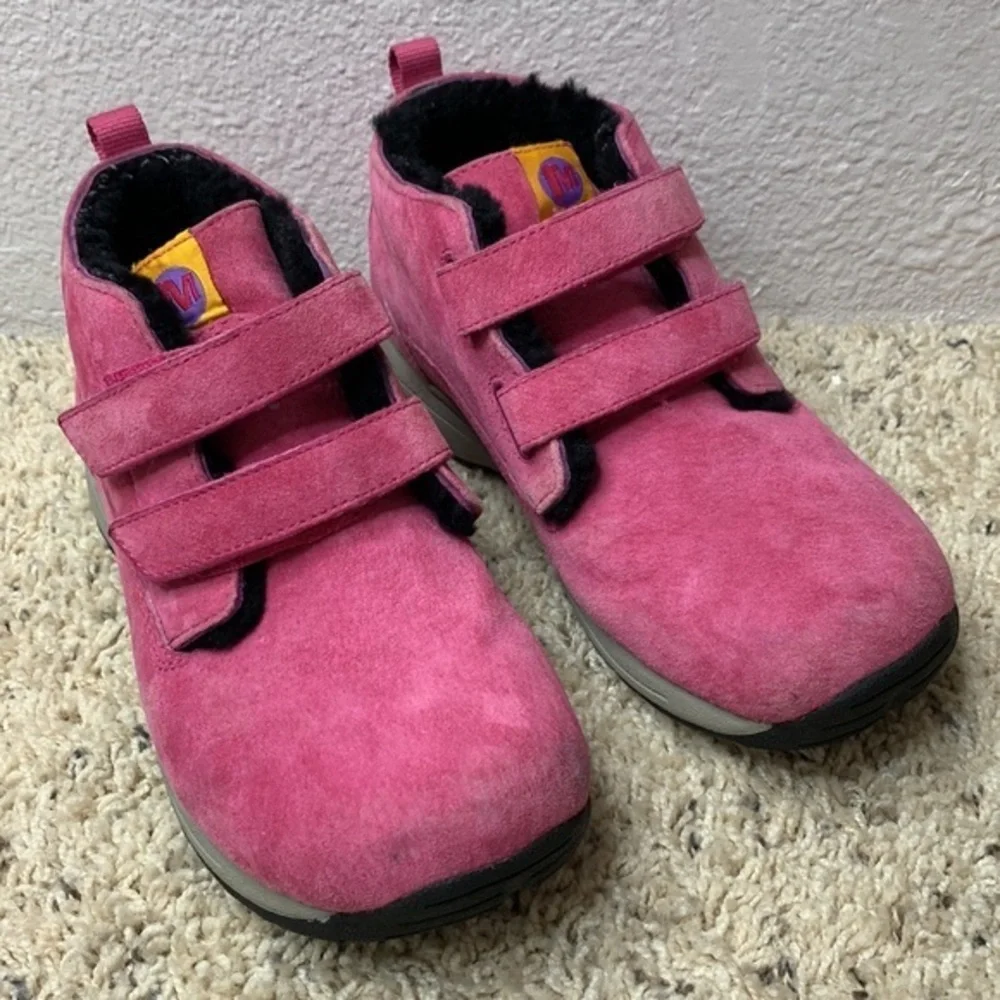 Merrell Pink Faux Fur Lined Double Strap Boots Sz 5.5